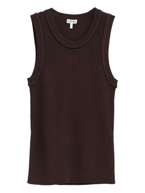LOEWE logo-embroidered tank top - Brown - zdjęcie produktu nr 1