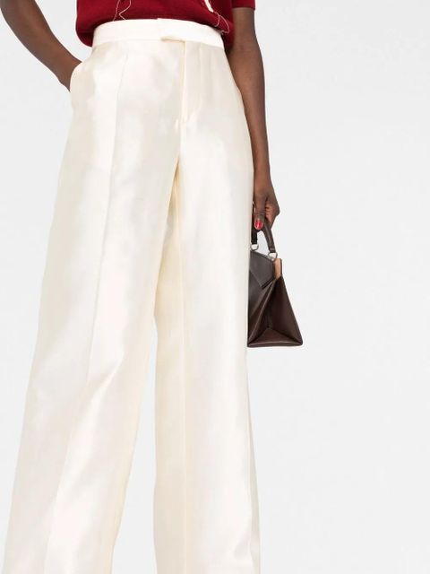 Maison Margiela straight-leg silk trousers - Neutrals