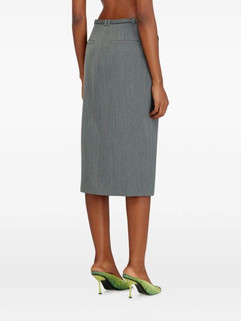 Diesel O-Rice front-zip midi skirt - Grey