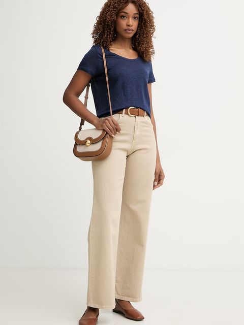 United Colors of Benetton T-shirt damski lniany - zdjęcie produktu nr 1