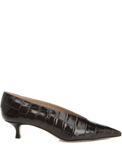 Le Monde Beryl crocodile-pattern pointed-toe pumps - Brown - zdjęcie produktu nr 1