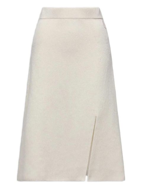 Moncler ribbed side-split midi skirt - White - zdjęcie produktu nr 1