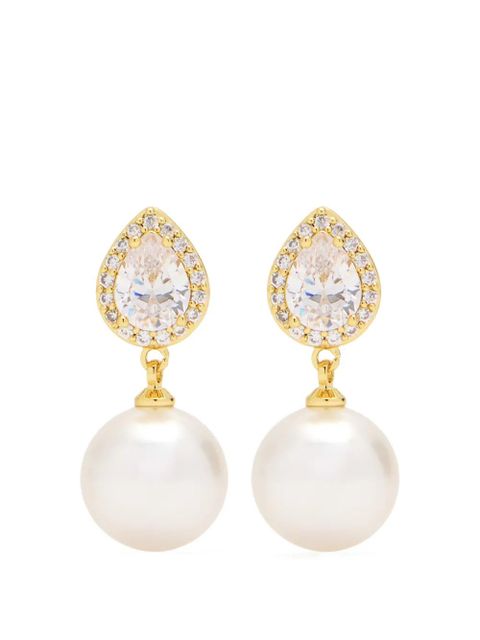 Self-Portrait faux pearl embellished earrings - Gold - zdjęcie produktu nr 1