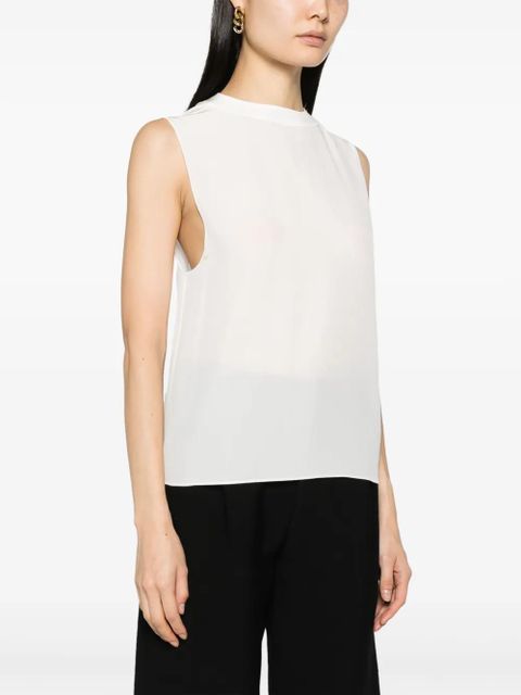 Saint Laurent sleeveless satin tank top - White