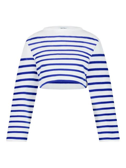 Jean Paul Gaultier long-sleeved striped crop top - White - zdjęcie produktu nr 1