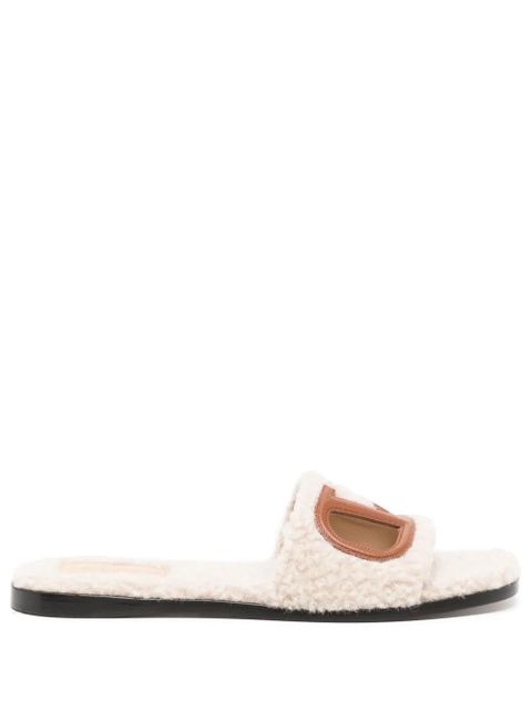 Valentino Garavani VLogo cut-out slippers - Neutrals - zdjęcie produktu nr 1