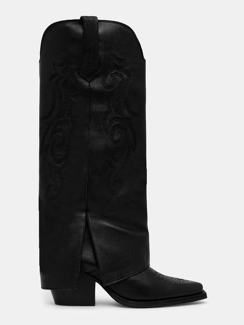 Answear.LAB kowbojki skórzane kolor czarny na słupku