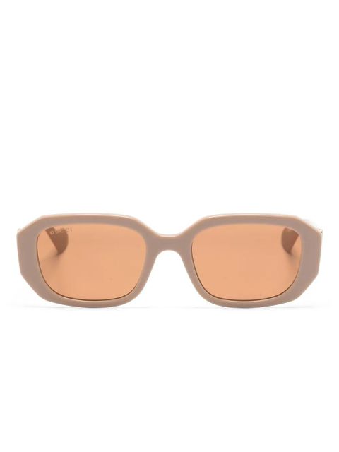 Gucci Eyewear Double-G geometric-frame sunglasses - Neutrals - zdjęcie produktu nr 1