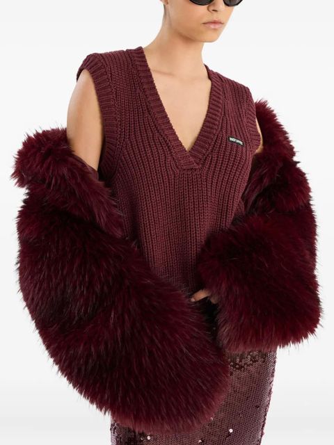 ROTATE BIRGER CHRISTENSEN V-neck knitted vest - Red
