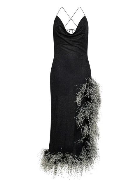 Oséree Lumière Plumage asymmetric dress - Black - zdjęcie produktu nr 1