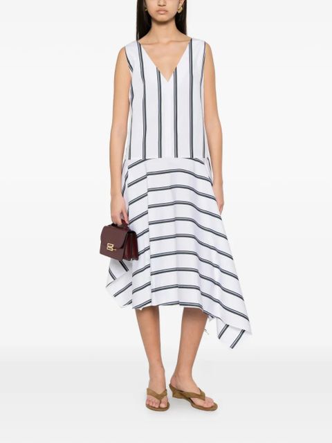 Proenza Schouler PS BEATRIZ DRESS COTTON SILK SHIRTING WHITE MULTI - zdjęcie produktu nr 2