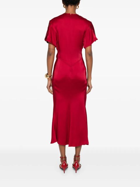 Victoria Beckham gathered-detail midi dress