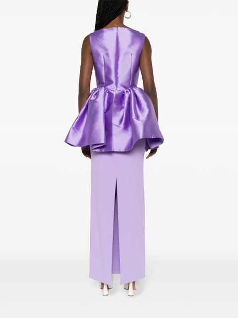 Solace London Alda peplum-skirt maxi dress - Purple