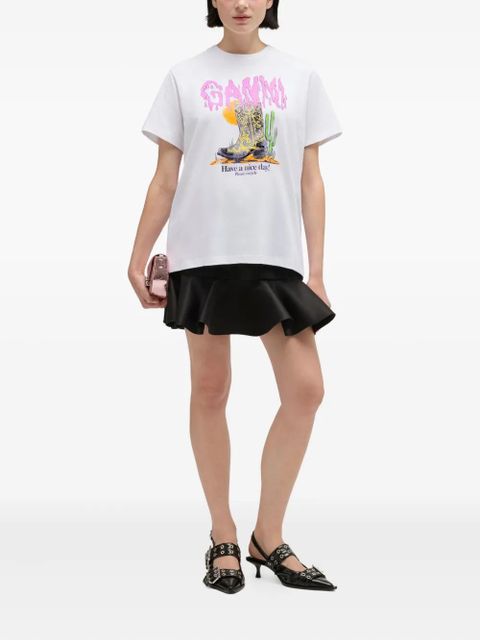 GANNI graphic print top - White