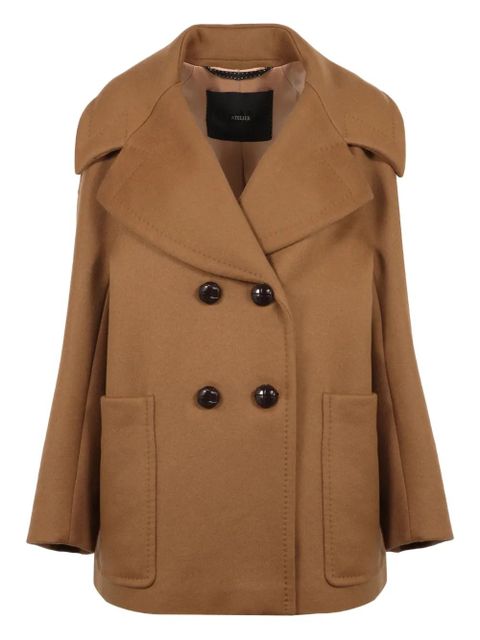 Max Mara Mario double-breasted lapel collar coat - Brown - zdjęcie produktu nr 1