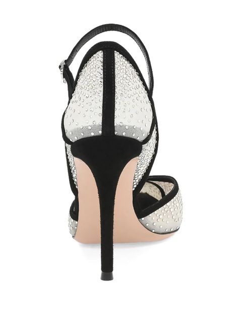 Gianvito Rossi D'orsay embellished heeled pumps - White
