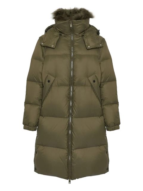 Yves Salomon lambshearling-trimmed hooded coat - Green - zdjęcie produktu nr 1