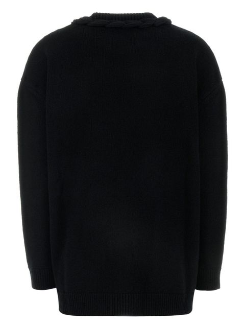 Valentino Garavani braid-detail wool jumper - Black - zdjęcie produktu nr 2