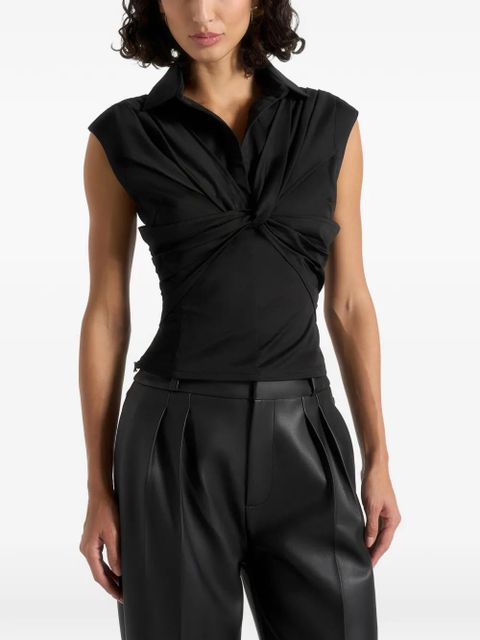 Manière De Voir Yvette twisted-front sleeveless shirt - Black - zdjęcie produktu nr 1