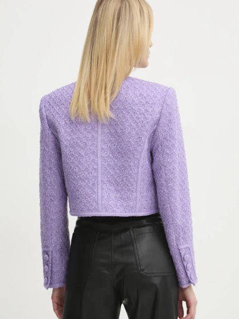 Rotate marynarka z domieszką wełny kolor fioletowy jednorzędowa gładka 113086364