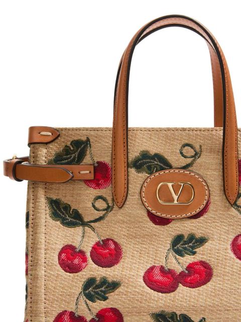 Valentino Garavani small Antibes Cherry-motif tote bag - Neutrals
