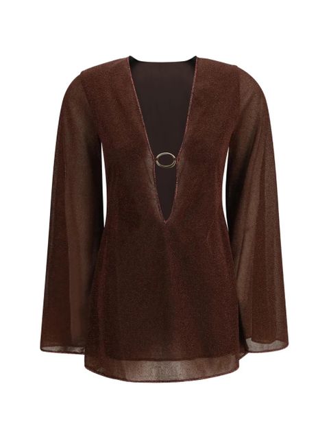 Oséree ring-detail mini dress - Brown - zdjęcie produktu nr 1