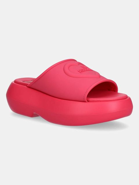 Love Moschino klapki damskie kolor różowy na platformie JA28207I0MI40604 - zdjęcie produktu nr 1