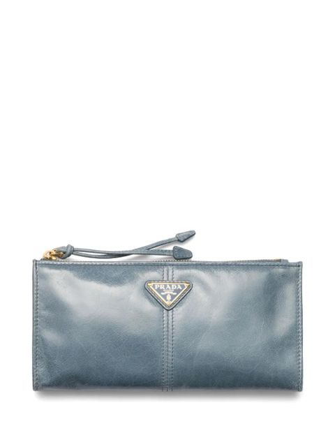 Prada logo plaque wallet - Blue - zdjęcie produktu nr 1