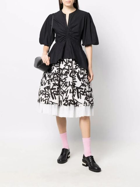 Comme Des Garçons Live Free-print skirt - Black - zdjęcie produktu nr 2