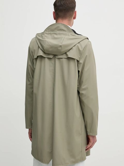 Rains kurtka Long Jacket W3 kolor zielony przejściowa 12020