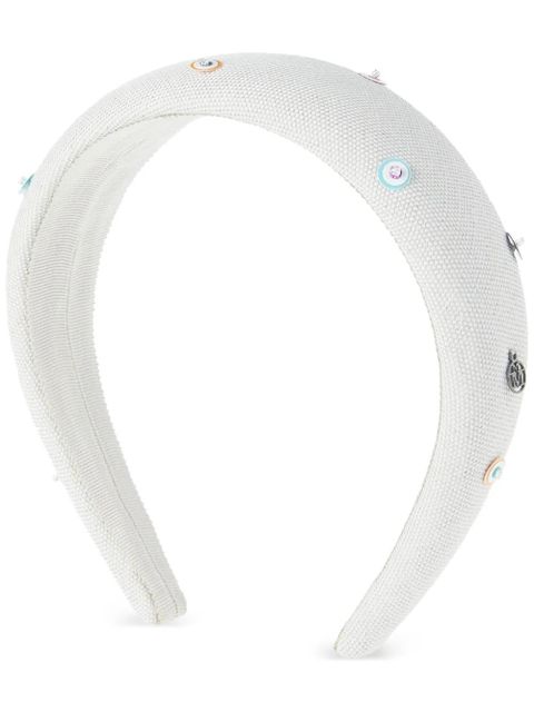 Maison Michel Miwa 3D bead-embellished headband - White - zdjęcie produktu nr 1