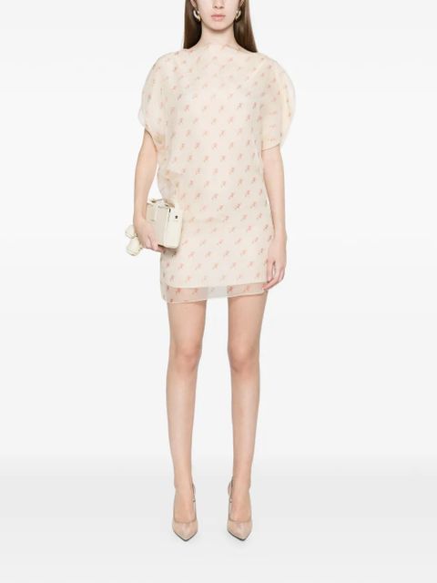KHAITE short-sleeve silk dress - Neutrals - zdjęcie produktu nr 2