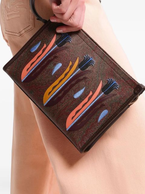 ETRO x Agostino Iacurci embroidered clutch bag - Brown - zdjęcie produktu nr 2