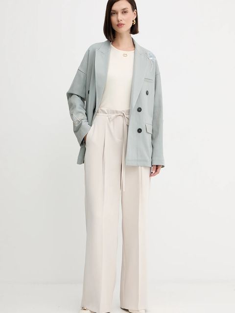 Forte Forte marynarka kolor zielony dwurzędowa 14033bis.my.jacket - zdjęcie produktu nr 2