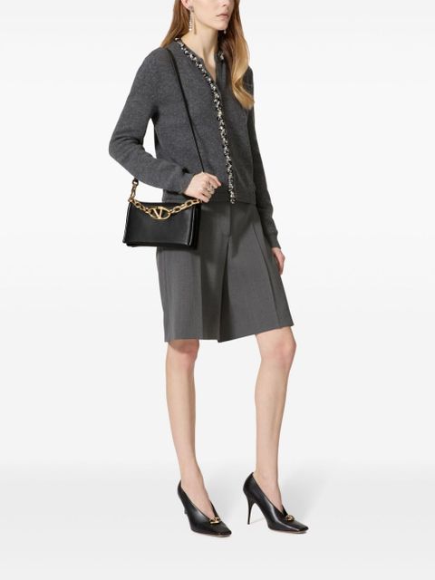 Valentino Garavani VLogo Chain leather clutch bag - Black