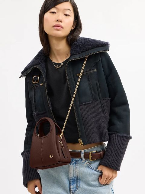 Coach torebka skórzana Lana 19 kolor brązowy CCY32