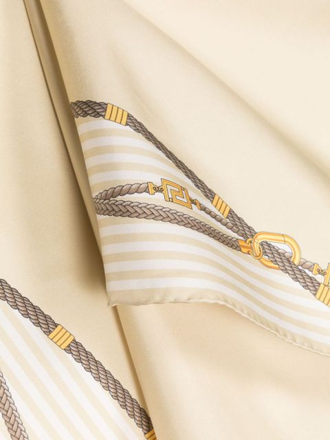 Versace Greca Nautical-print silk scarf - Neutrals