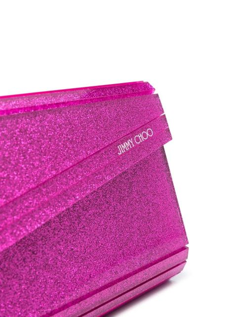 Jimmy Choo Candy glitter clutch bag - Pink