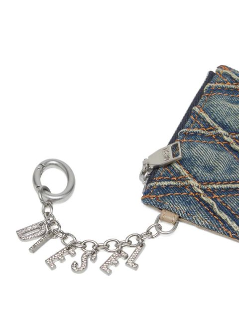 Diesel quilted denim cardholder - Blue