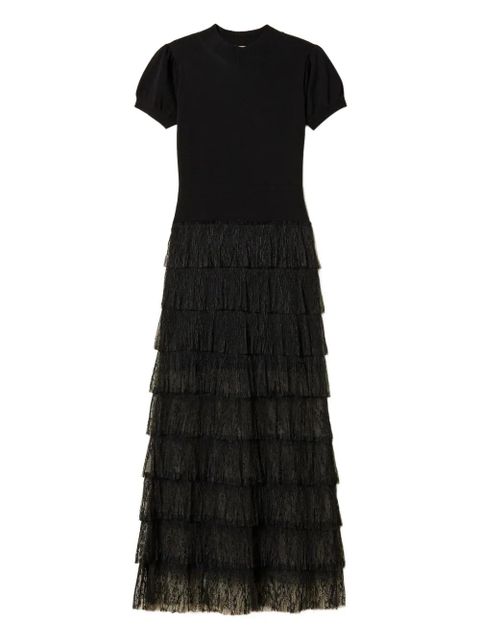 TWINSET plumetis lace knit dress - Black - zdjęcie produktu nr 1