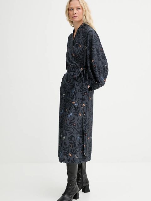 MUNTHE sukienka GITALU kolor granatowy maxi rozkloszowana 253130625320 - zdjęcie produktu nr 2