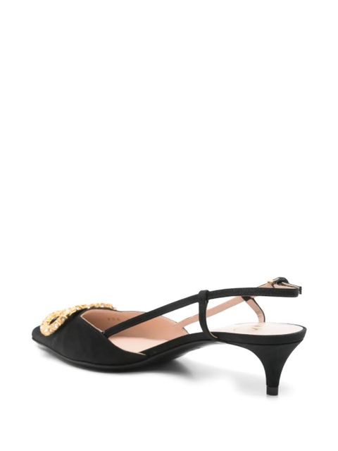 Valentino Garavani 50mm Vlogo slingback pumps - Black