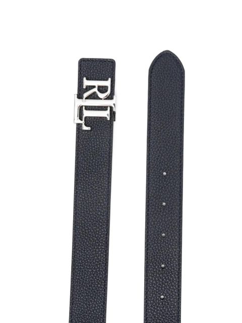 Lauren Ralph Lauren logo-plaque leather belt - Blue - zdjęcie produktu nr 2