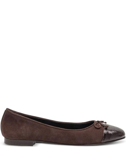 Tory Burch cap-toe suede ballet flats - Brown - zdjęcie produktu nr 1
