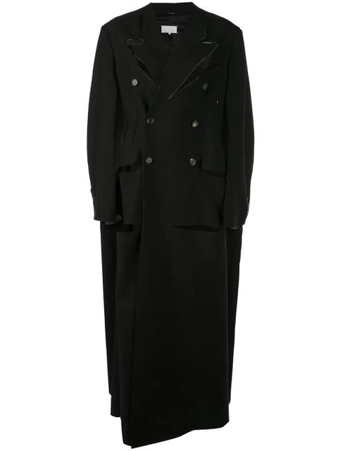 Maison Margiela deconstructed double-breasted raw coat - Black - zdjęcie produktu nr 1