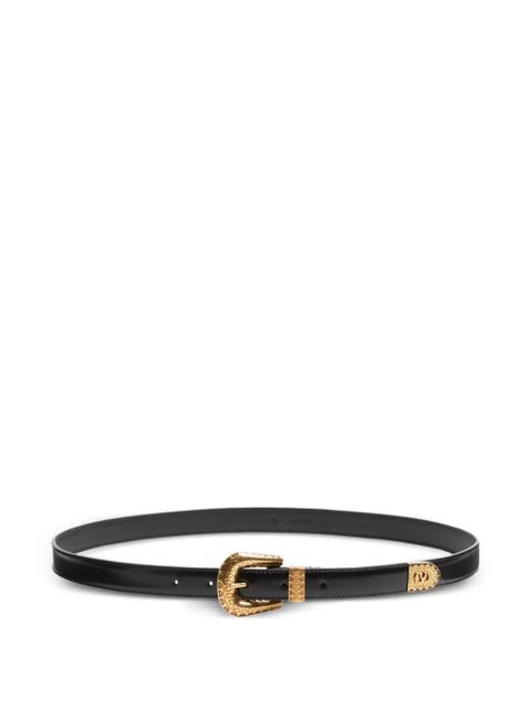 Valentino Garavani Vlogo Signature brushed calfskin belt 20 mm - Black - zdjęcie produktu nr 1