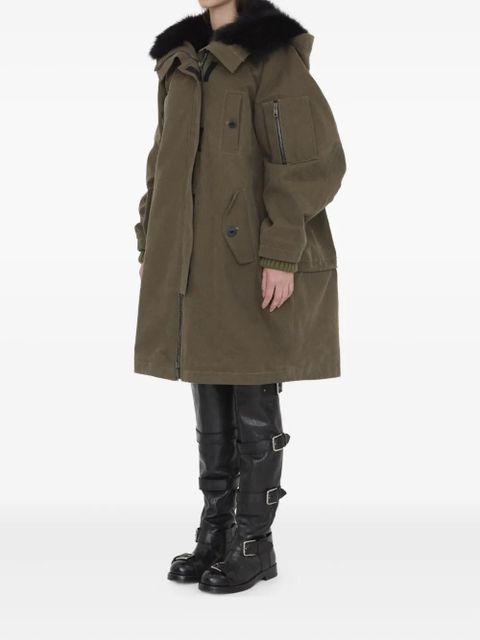 Dolce & Gabbana fur-trim padded coat - Green - zdjęcie produktu nr 2