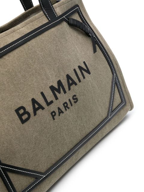 Balmain B-Army canvas tote bag - Green