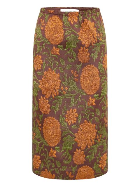 Christopher Esber upholstered brocade midi skirt - Brown - zdjęcie produktu nr 1