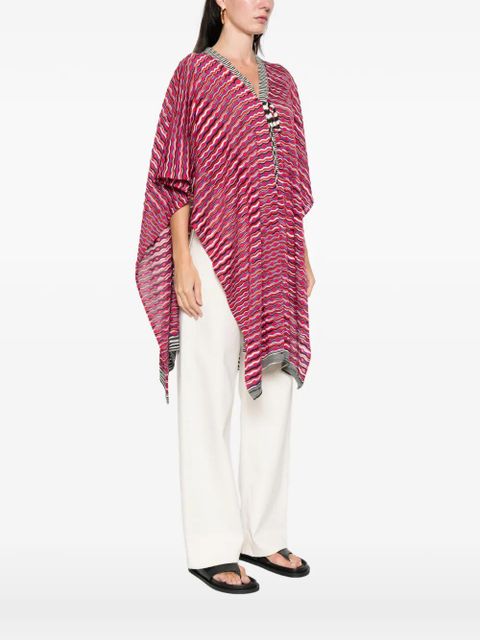 Missoni striped-tie ponch - Red